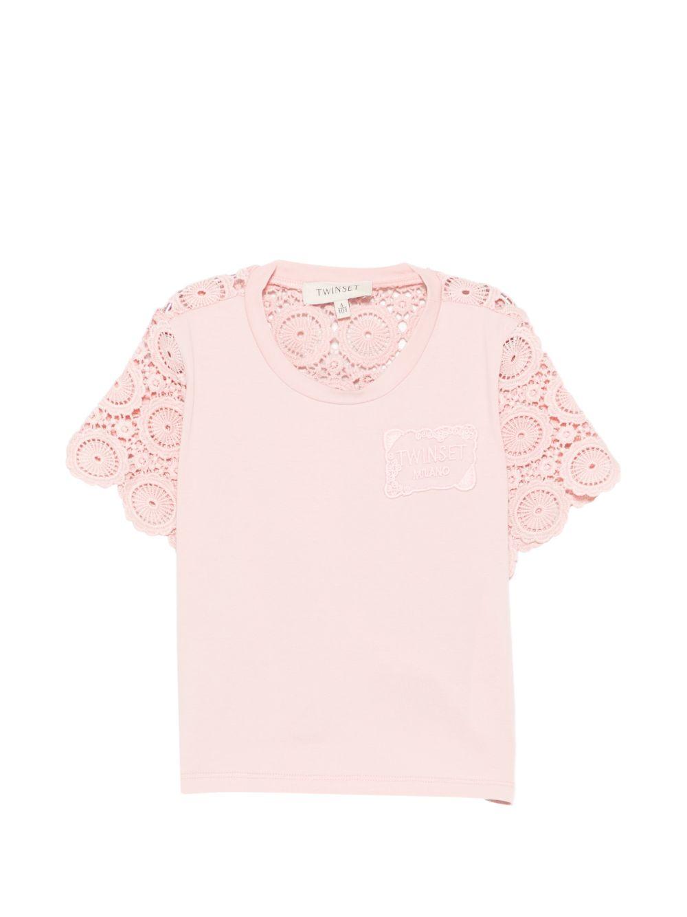 T-shirt rosa per bambina 261GB2033 10021 Twin Set 
