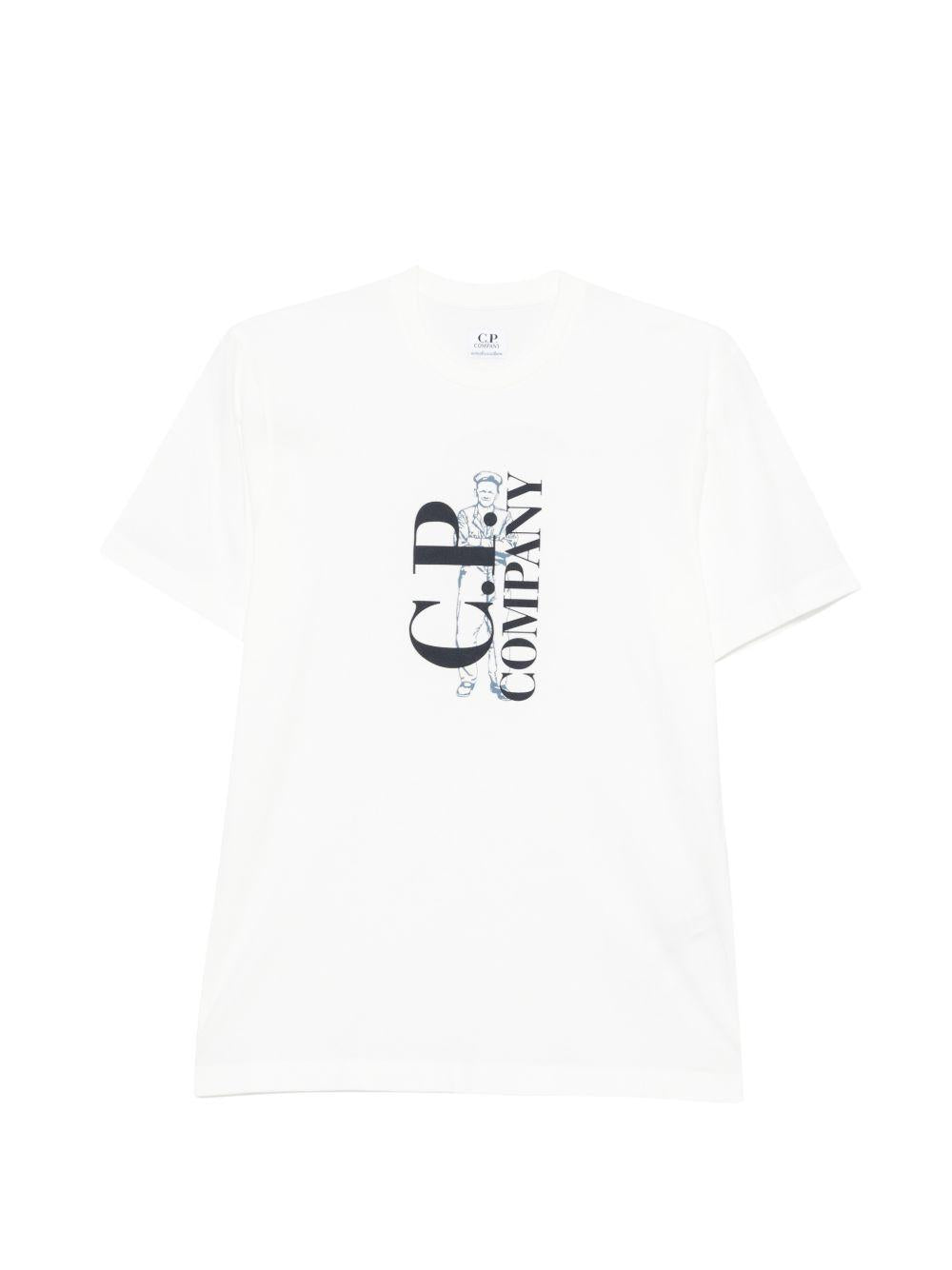 T-shirt bianca per bambino CUM00VLAA17 10135 C.P Company Kids 
