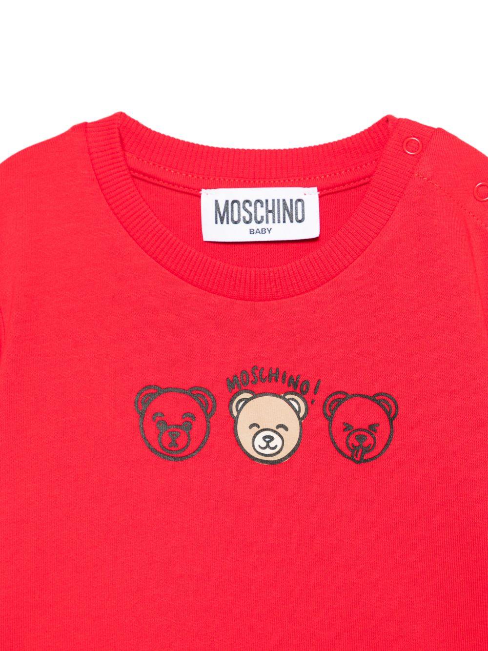 T-shirt rossa per neonato MUM04OLAA24 50109 Moschino Kids 