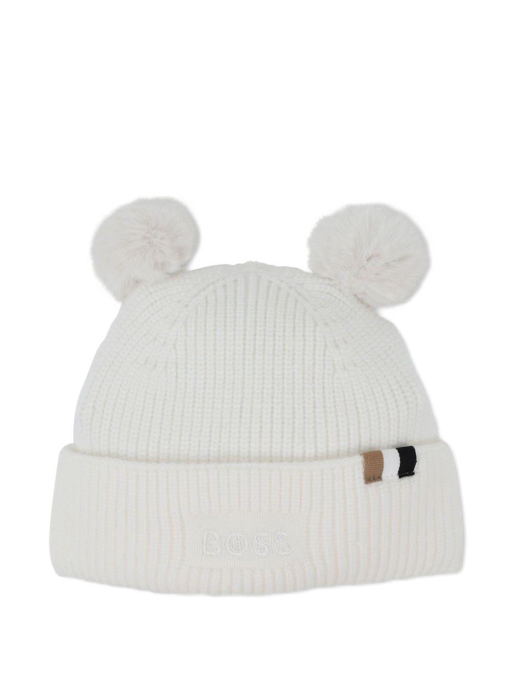 Set cappello calze bianco per neonato J52599 117 Boss Kids 