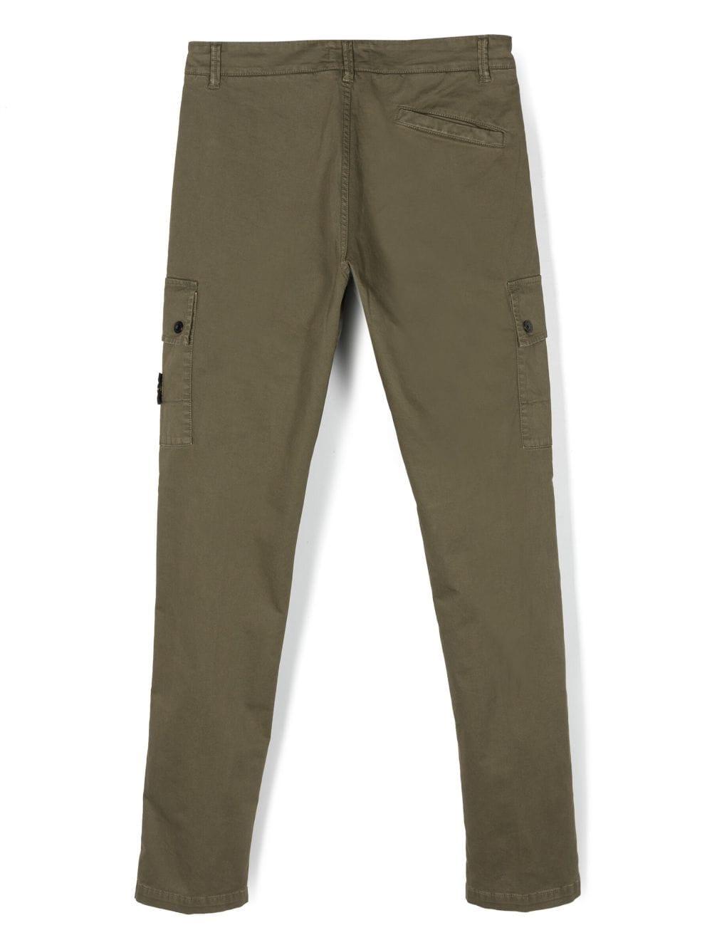 Pantalone cargo verde per bambino con logo