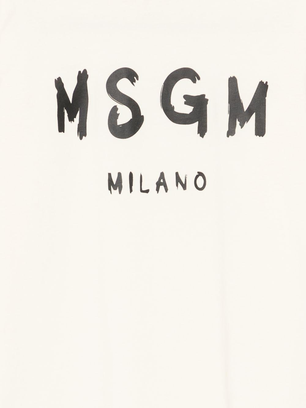 T-shirt crema per bambino S6MSJUTH001 013 Msgm Kids 