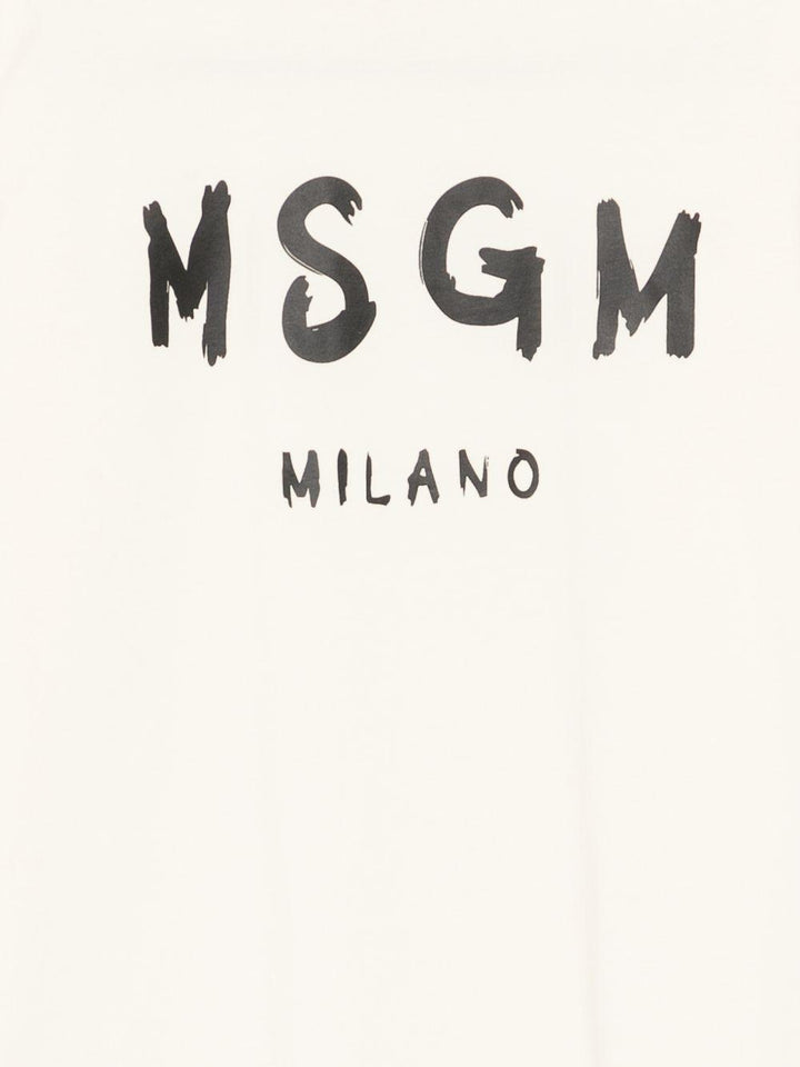T-shirt crema per bambino S6MSJUTH001 013 Msgm Kids 