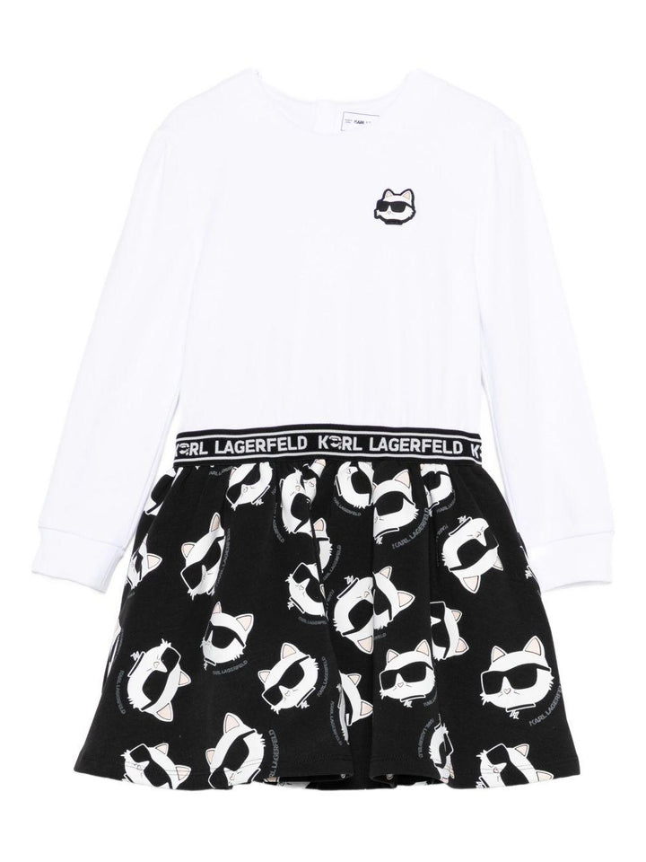 Abito bianco/nero per bambina Z30659K N50 Karl Lagerfeld Kids 