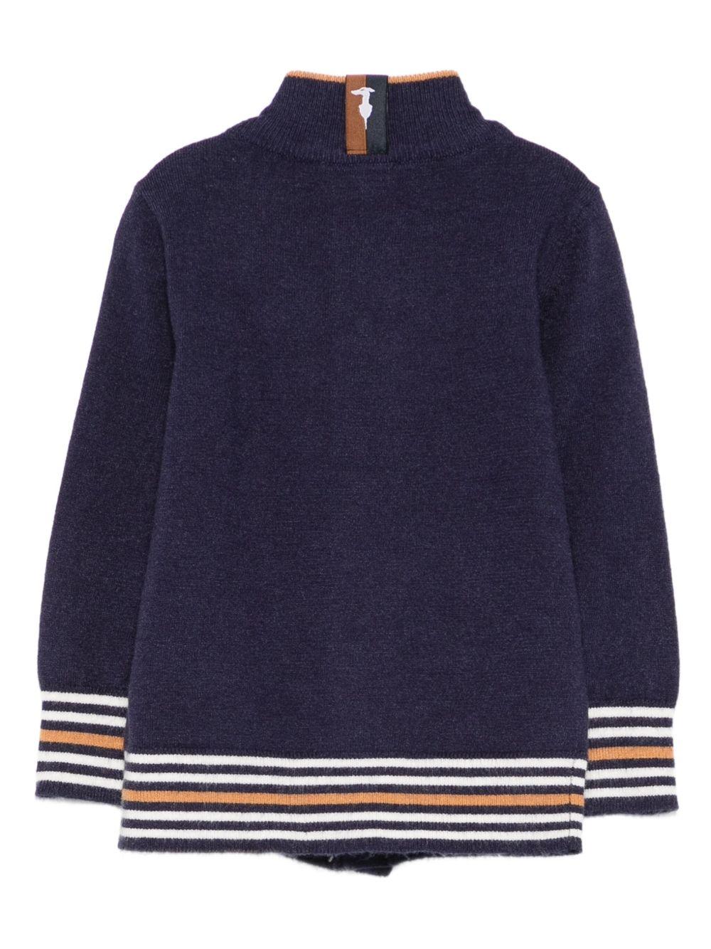 Cardigan blu scuro per neonato TIA25077MA PEA Trussardi Kids 