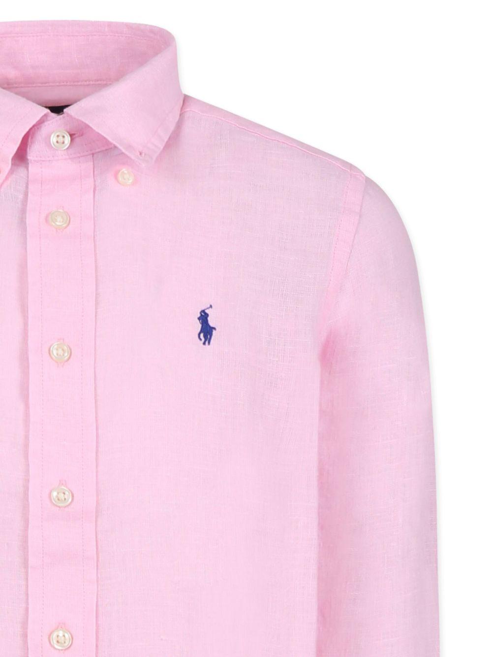 Camicia rosa fenicottero per bambino 323967600 002 Ralph Lauren Kids 