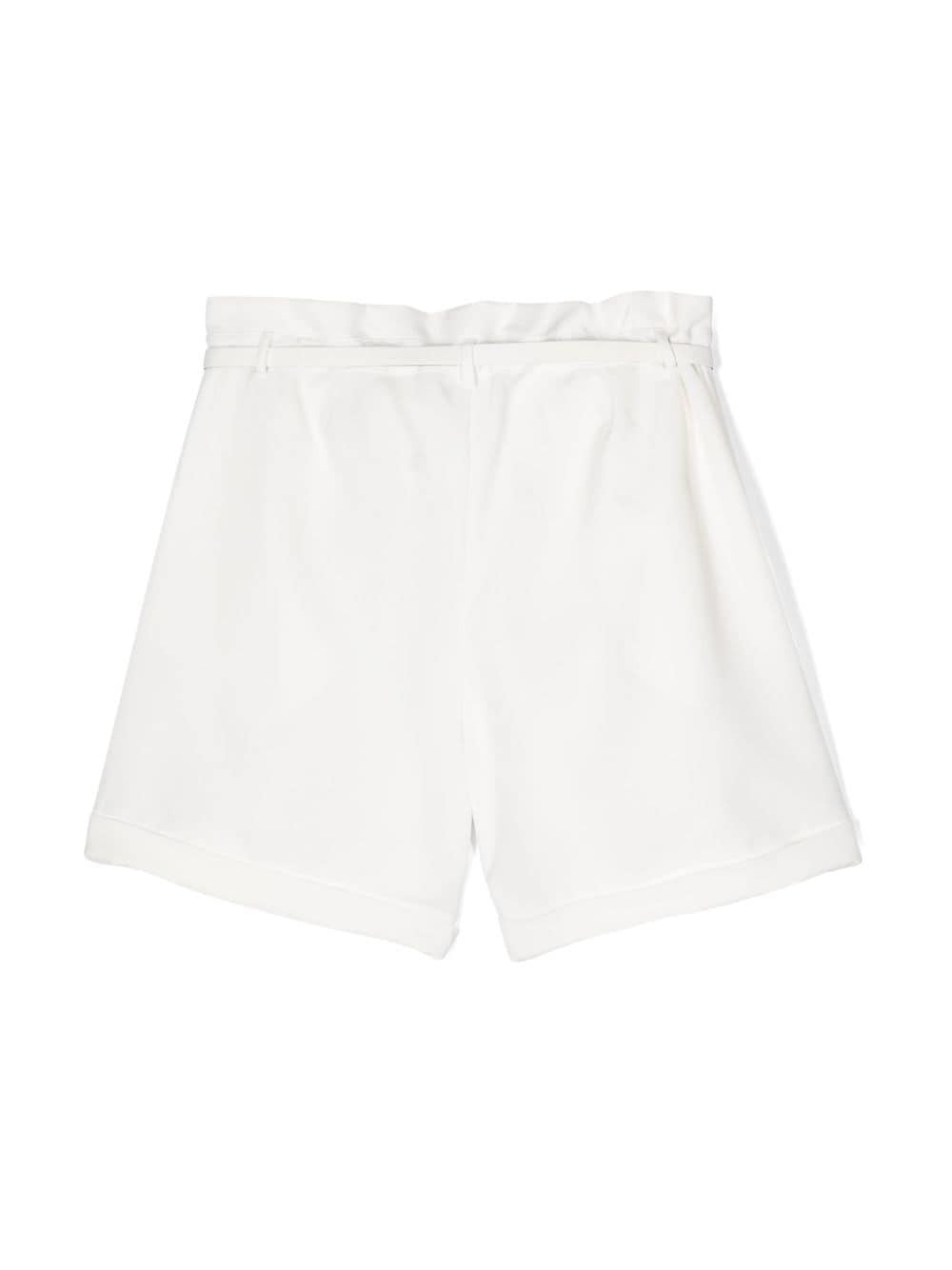 Bermuda bianca per bambina con logo