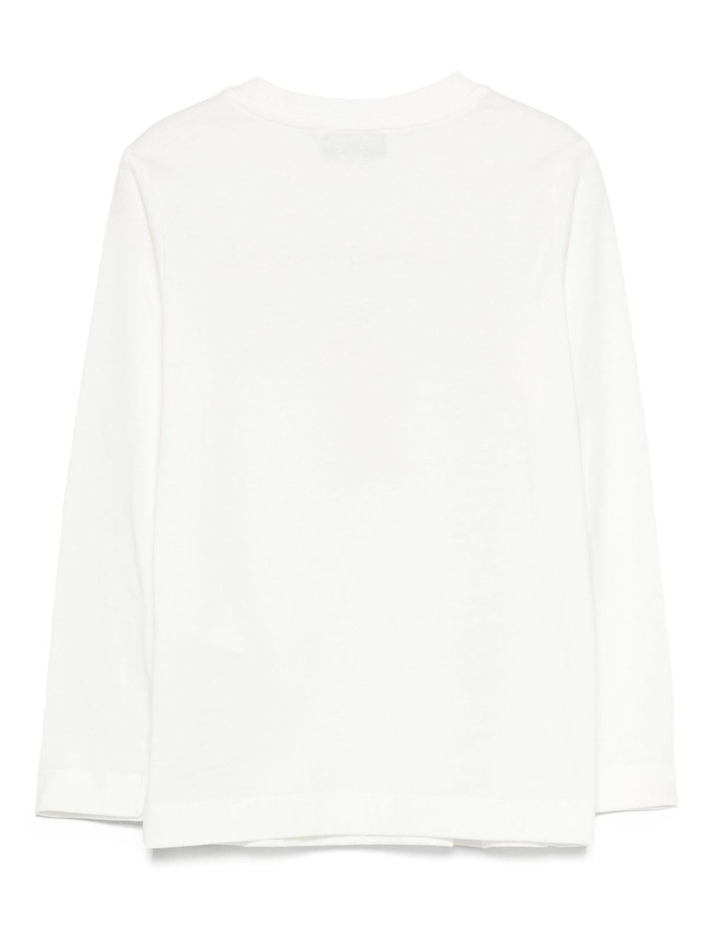 T-shirt bianco per bambino HTO00JLAA10 10063 Moschino Kids 