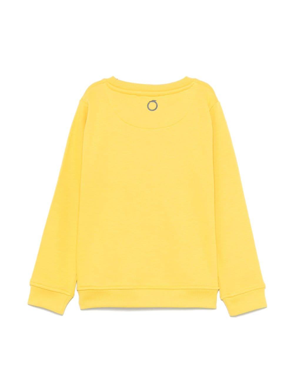 Felpa giallo canarino per bambino con logo