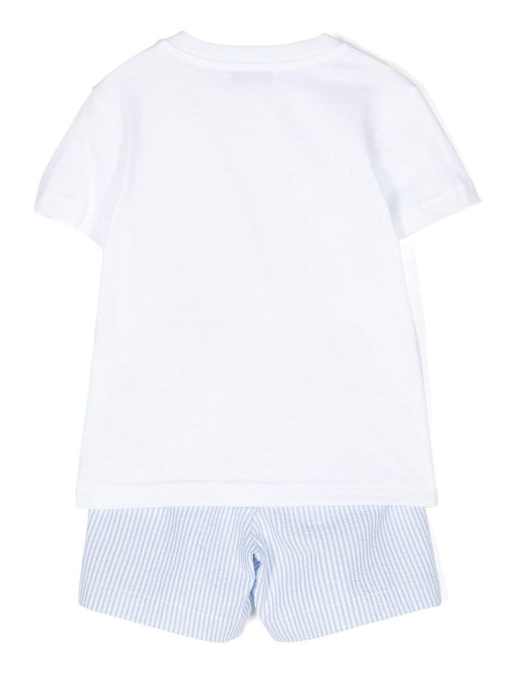 White and light blue sports outfit for newborns