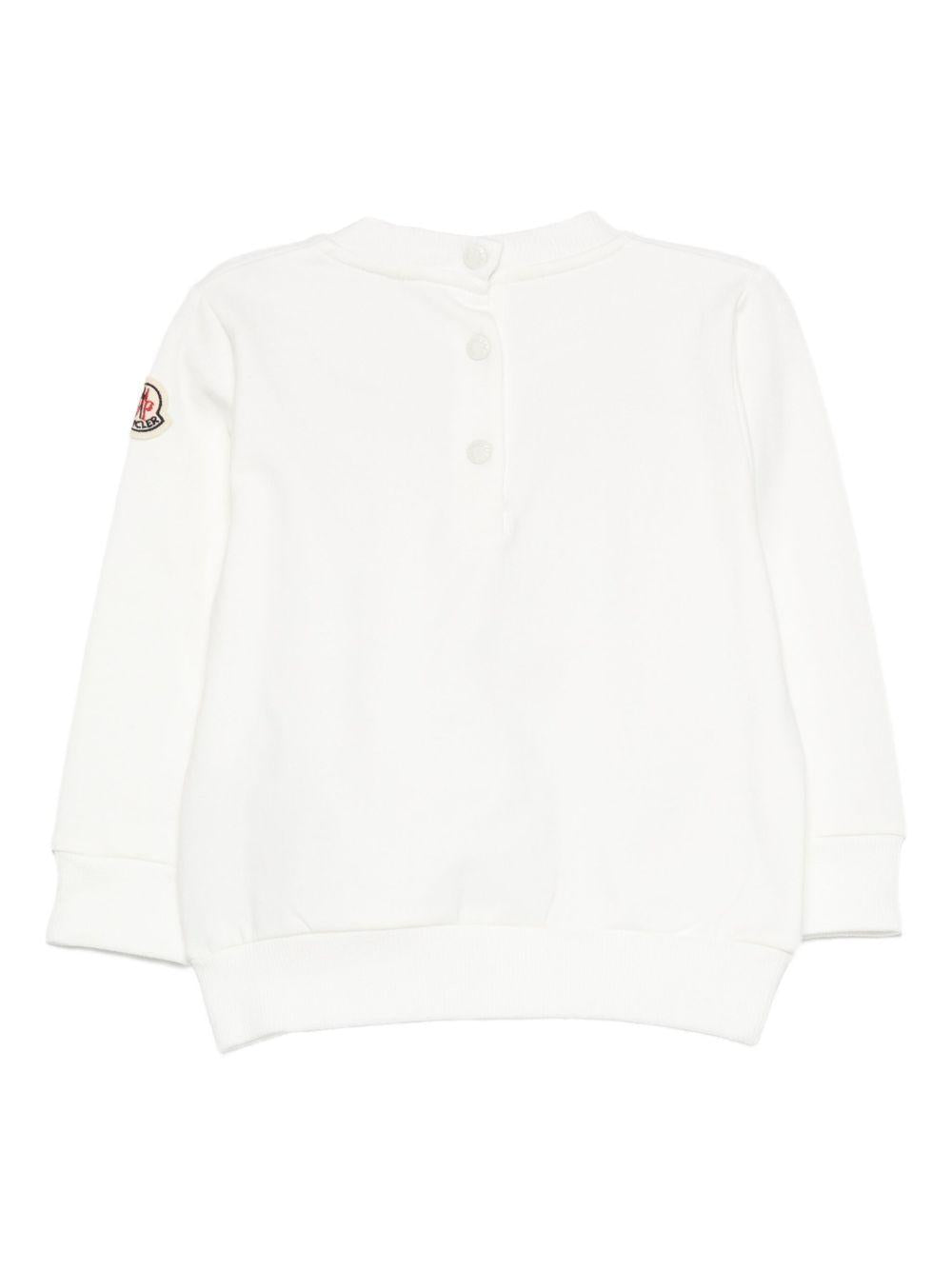 Felpa bianca per neonato 9518G0000289AM3 034 Moncler Kids 