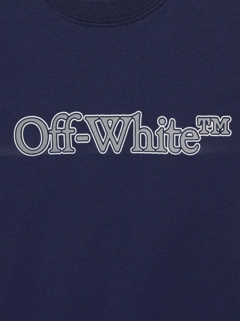 T-shirt per bambino in cotone blu navy OBAA002F24JER006 4680 Off White Kids 