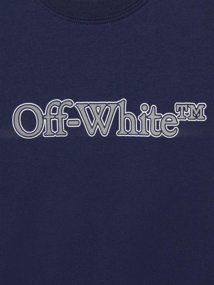 T-shirt per bambino in cotone blu navy OBAA002F24JER006 4680 Off White Kids 