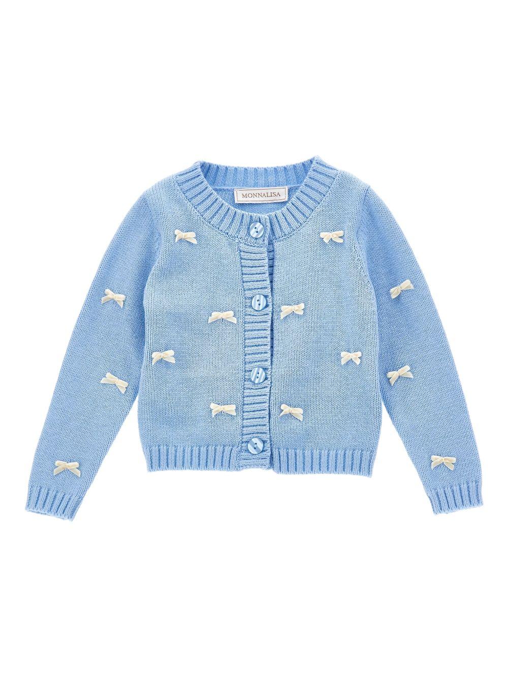 Cardigan blu per neonata 37F8006060 5801 Monnalisa Kids 