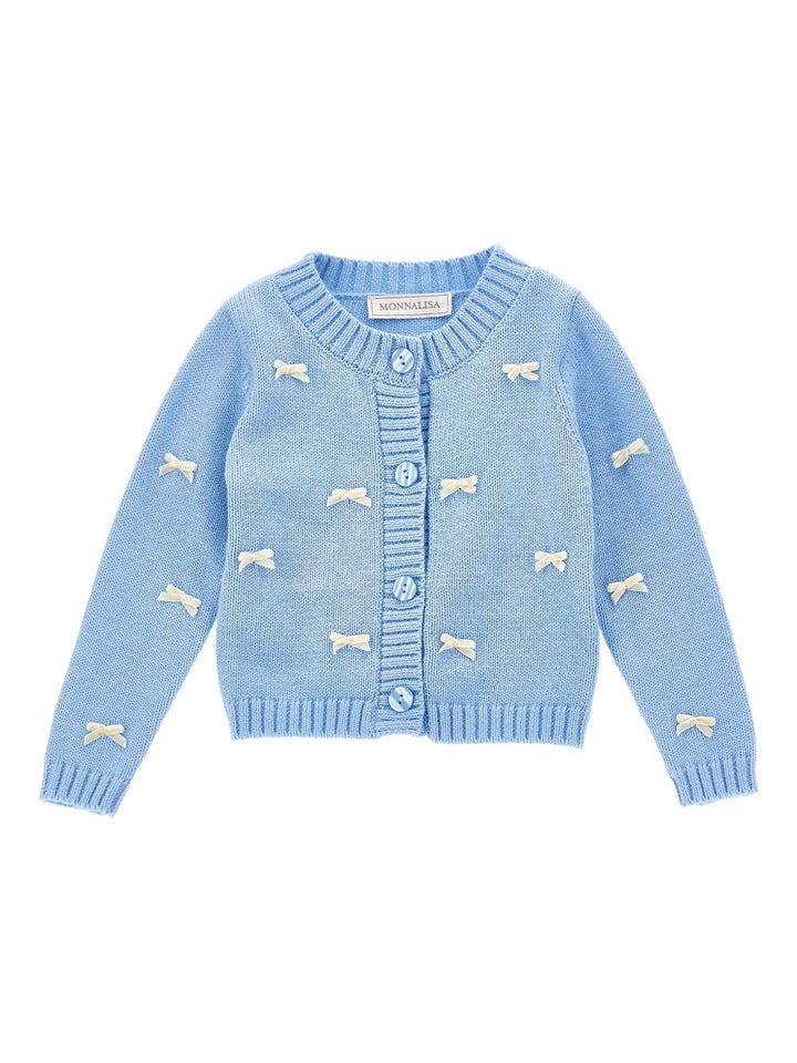 Cardigan blu per neonata 37F8006060 5801 Monnalisa Kids 