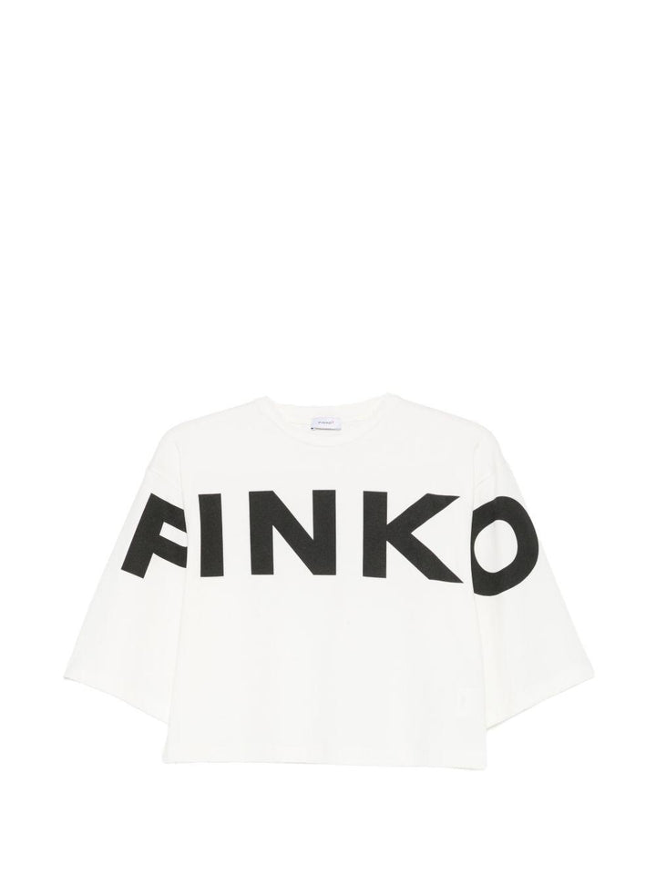 T-shirt bianca per bambina KFTS047CJE017 D804 Pinko Kids 