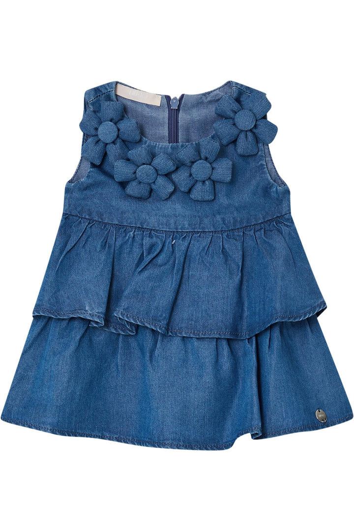 Abito denim blu scuro per neonata