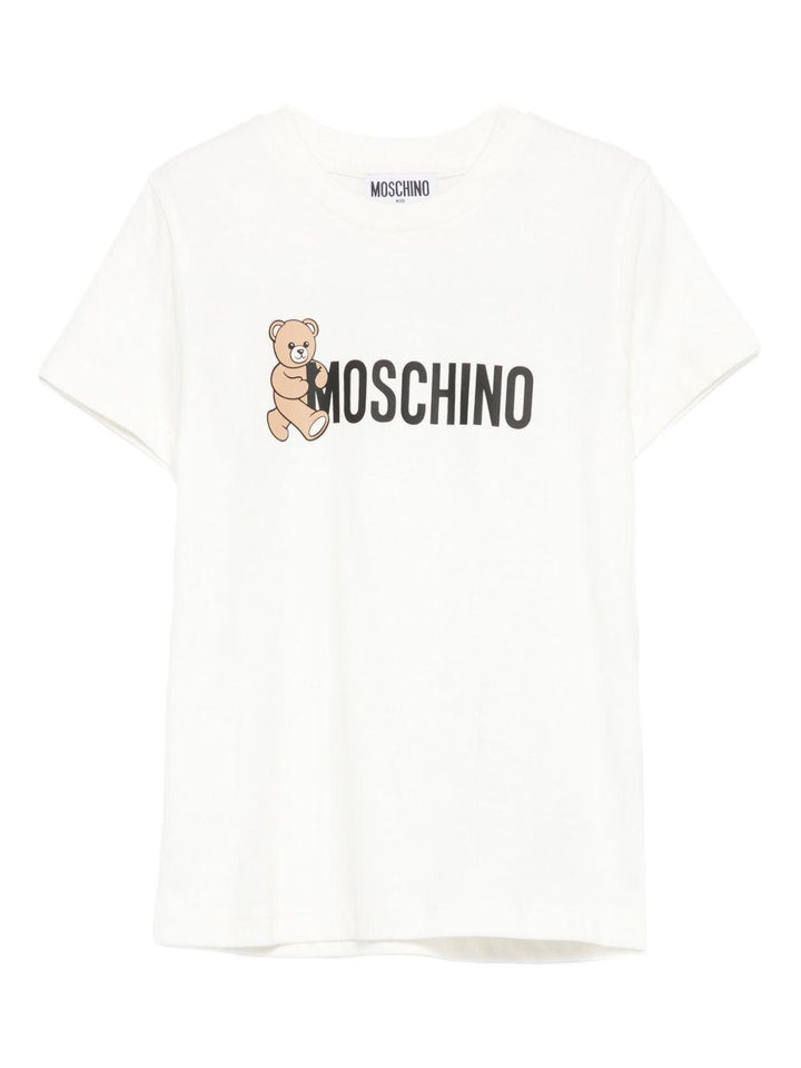 T-shirt bianco per bambino HPM058LAA34 10063 Moschino Kids 