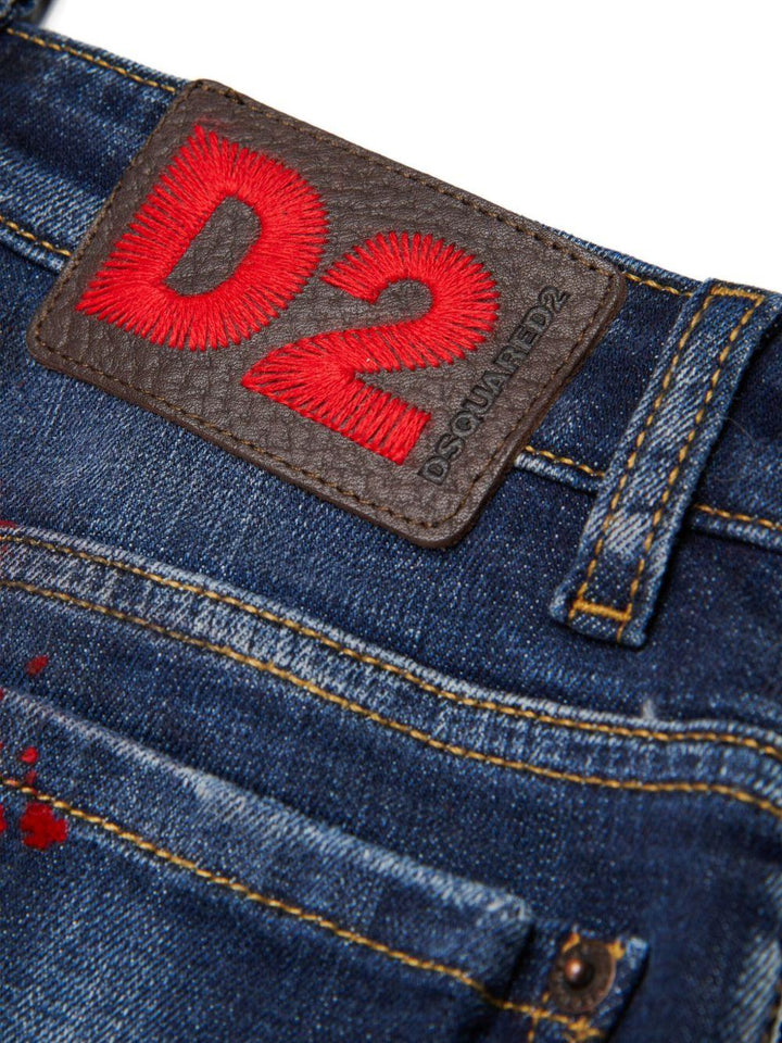 Jeans blu indaco/rosso per bambino DQ3101D0AEK DQ01 Dsquared2 Kids 
