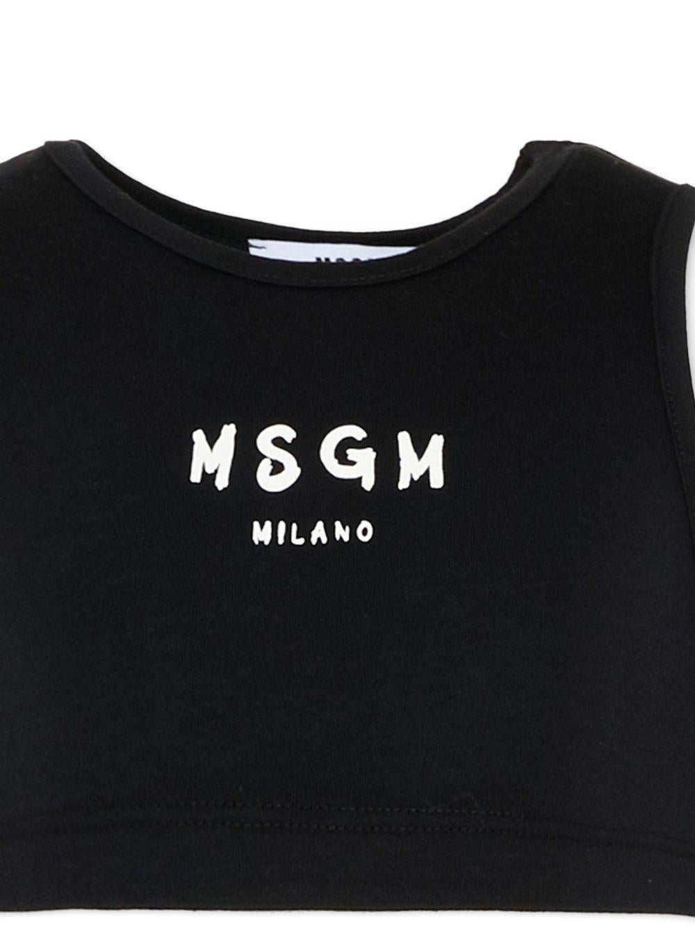 T-shirt nera per bambina S6MSJGTO011 110 Msgm Kids 