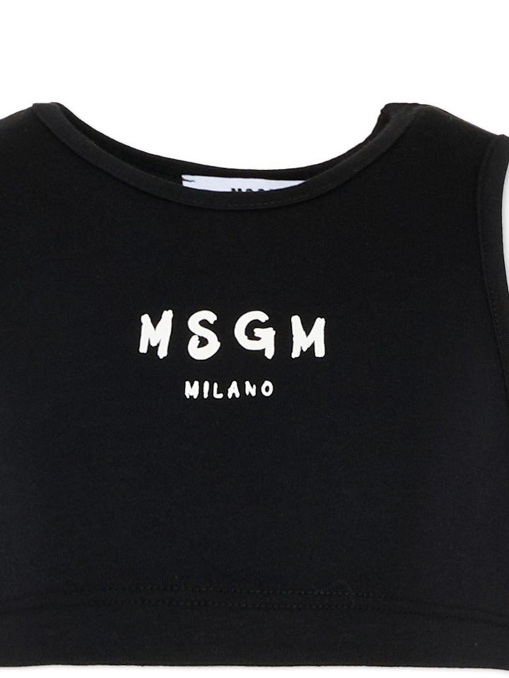 T-shirt nera per bambina S6MSJGTO011 110 Msgm Kids 