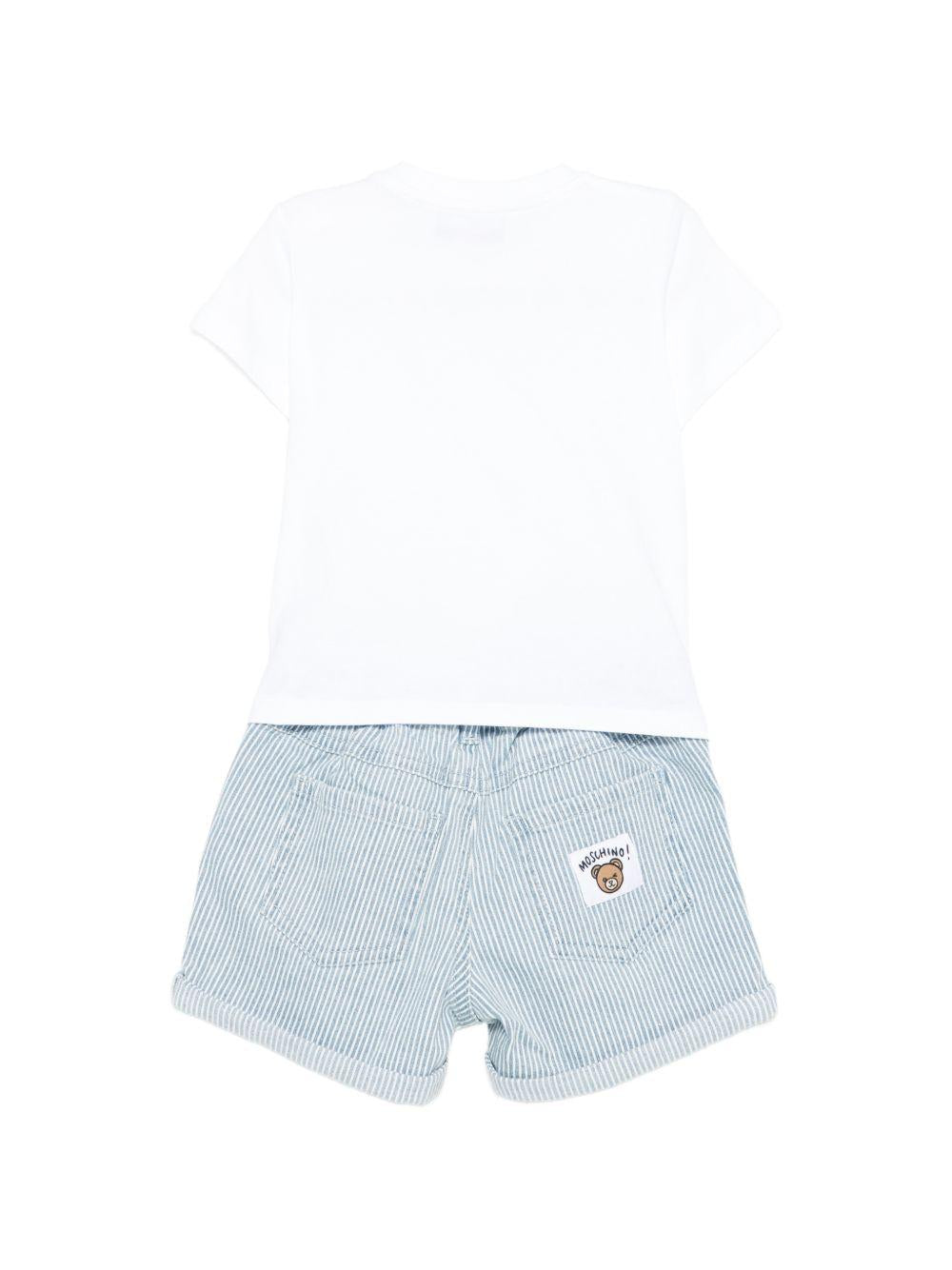 Completo bianco/azzurro per neonata MUG01OLXE63 86816 Moschino Kids 