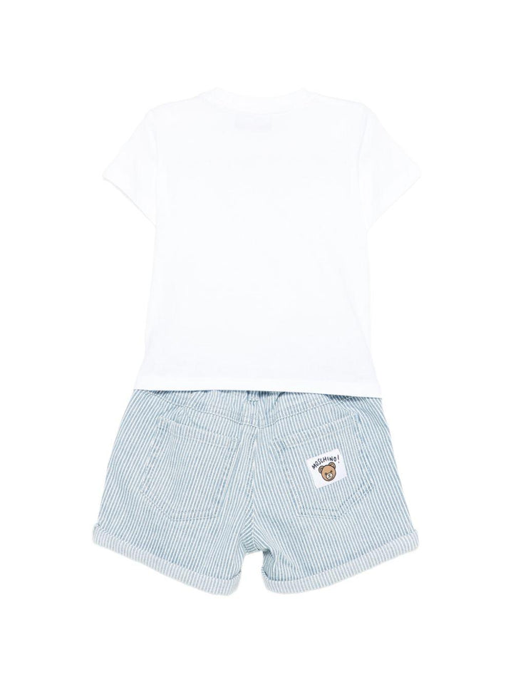 Completo bianco/azzurro per neonata MUG01OLXE63 86816 Moschino Kids 
