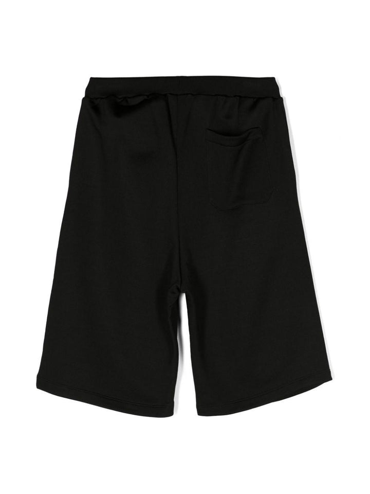 Black Bermuda shorts for boys with logo