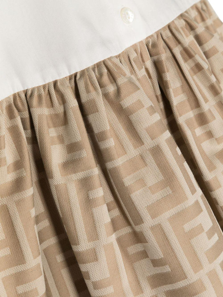 Abito bianco/marrone per neonata BFB500ALO6 F1F4G Fendi Kids 