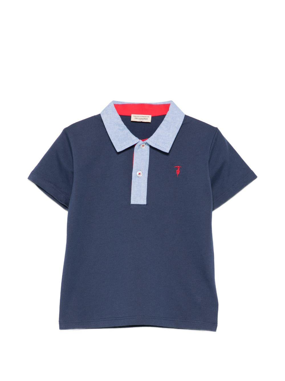 Polo blu/azzurro per neonato TIP26103PO BLU Trussardi Kids 