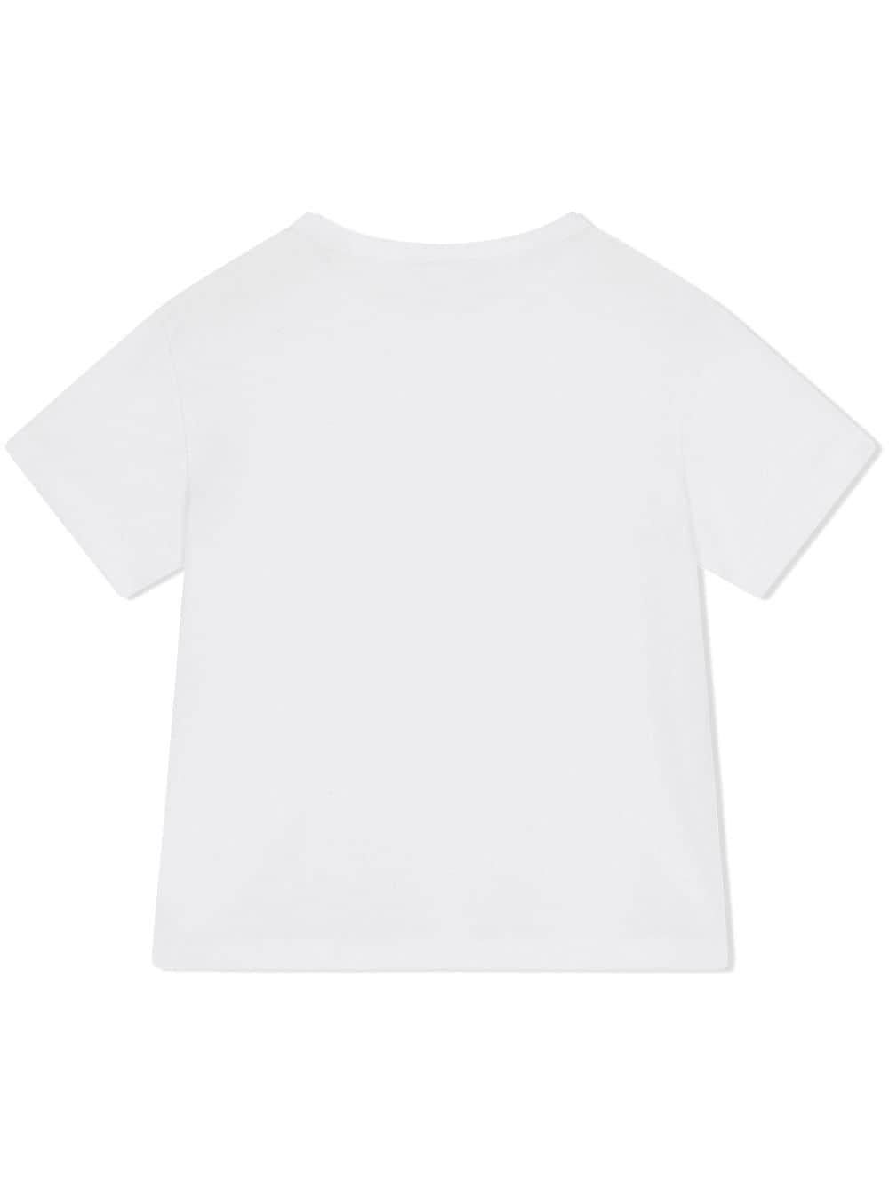 T-shirt unisex in cotone bianca con logo L4JT7TG7I2O W0800 Dolce & Gabbana Kids 