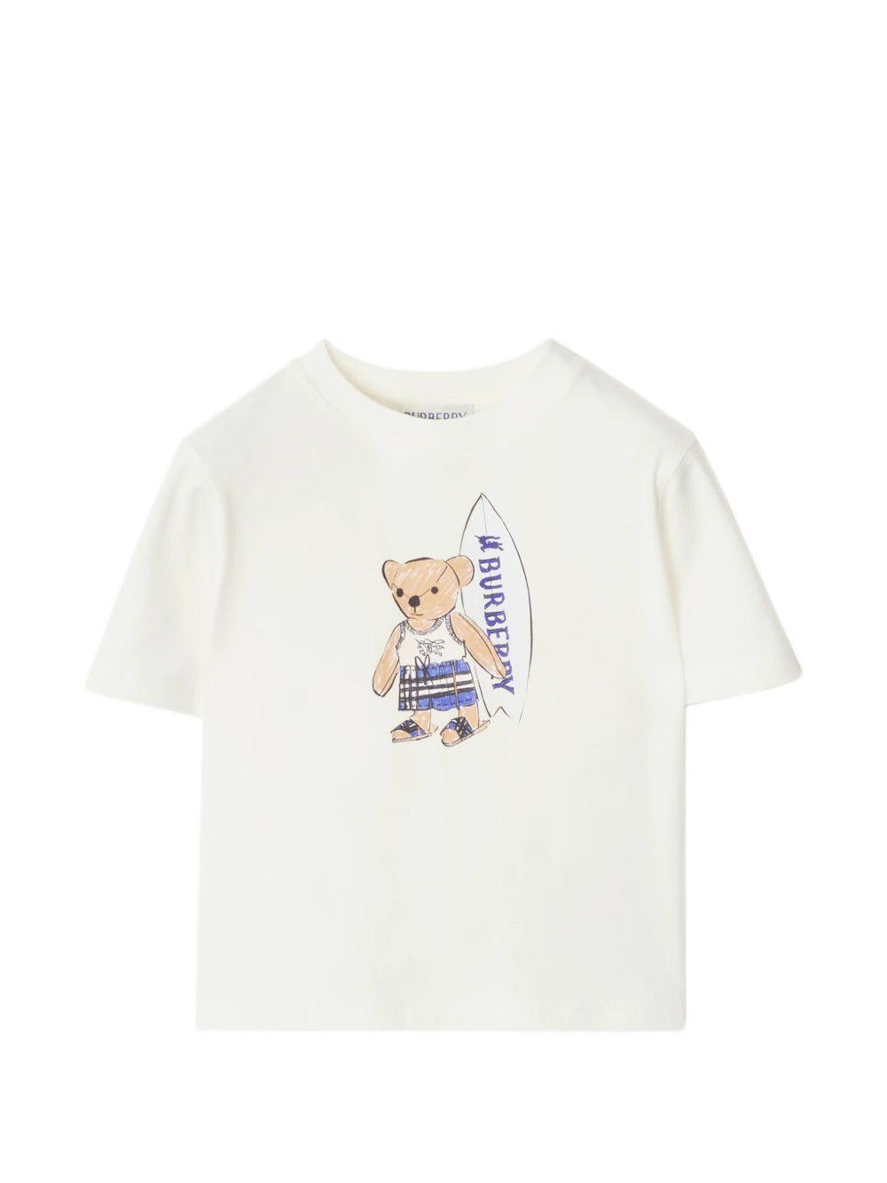 T-shirt bianca per neonato 8121289 A2014 Burberry Kids 