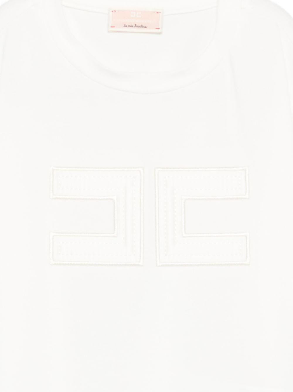 T-shirt bianca per bambina EGTS1100JE006 0195 Elisabetta Franchi Kids 
