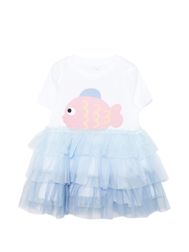 Abito bianco/blu per neonata TY1061Z0434 100 Stella McCartney Kids 