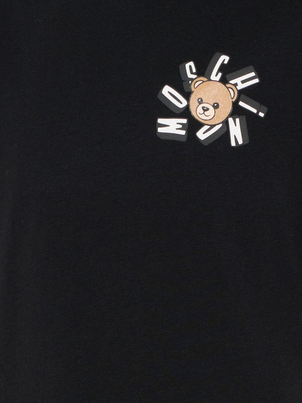 T-shirt nero per bambino HUM05OLAA03 60100 Moschino Kids 