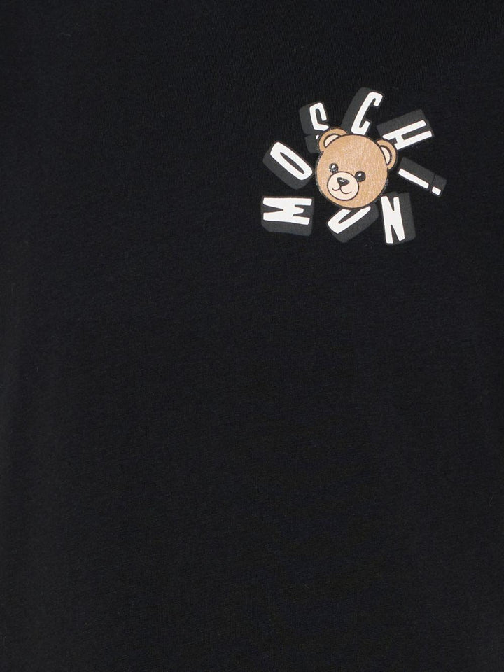 T-shirt nero per bambino HUM05OLAA03 60100 Moschino Kids 