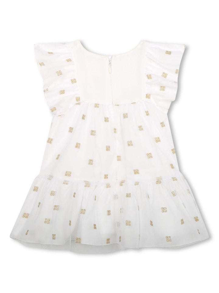 Abito bianco per neonata con logo