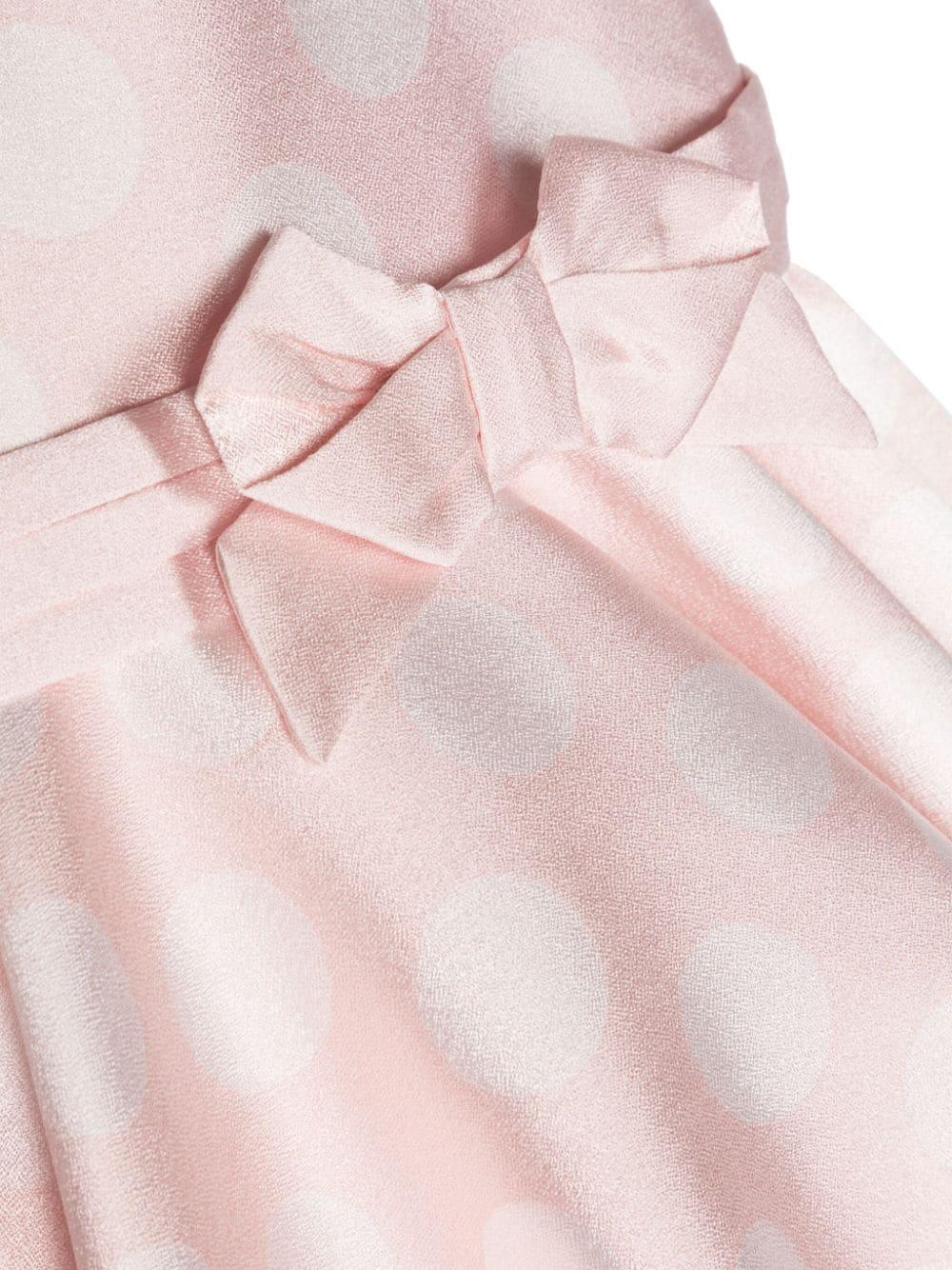 Pink dress for girls with polka dots