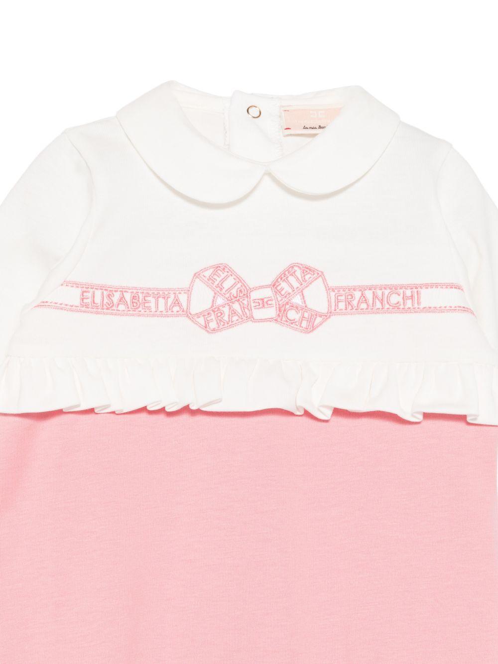 Tutina bianca/rosa per neonata ENTU1470JF054 0285 Elisabetta Franchi Kids 