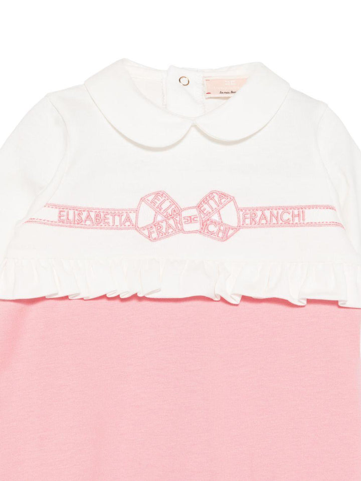 Tutina bianca/rosa per neonata ENTU1470JF054 0285 Elisabetta Franchi Kids 