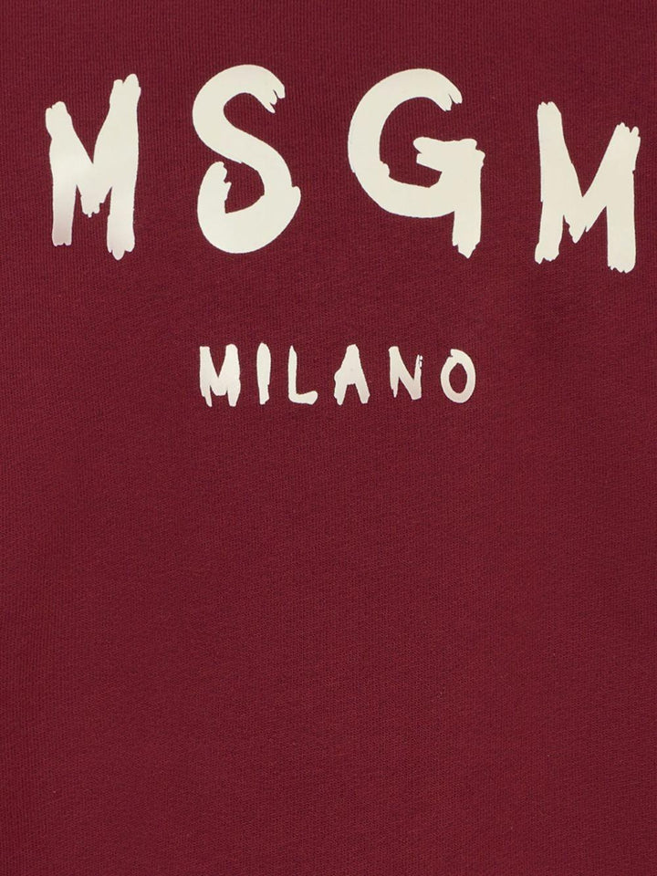 Felpa bordeaux per bambino F5MSJUSW018 MS034 Msgm Kids 