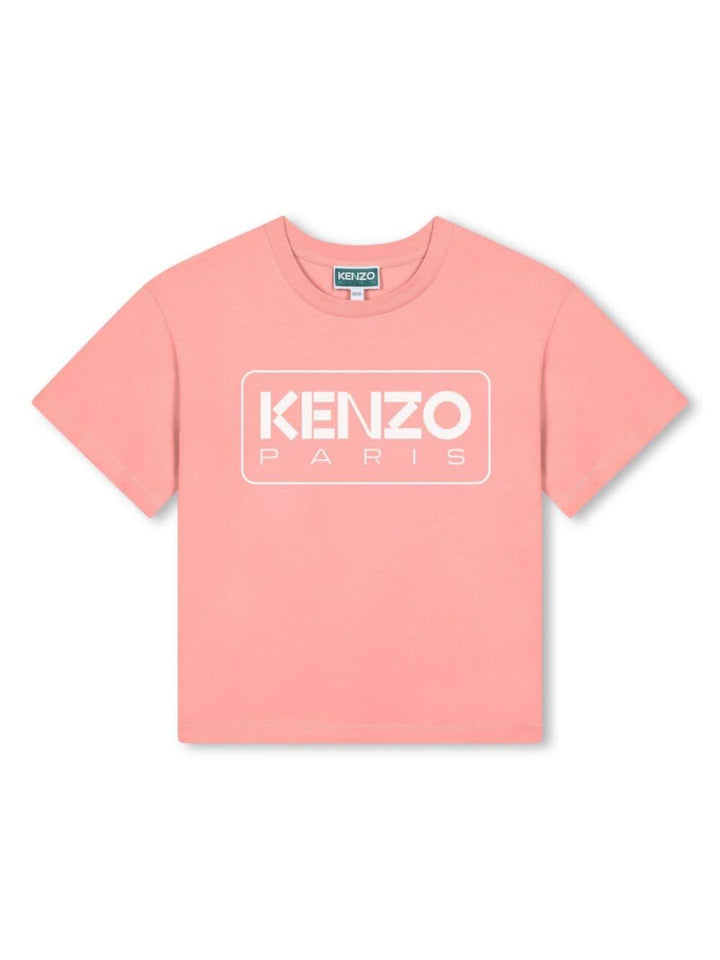 Coral pink t-shirt for girls with logo