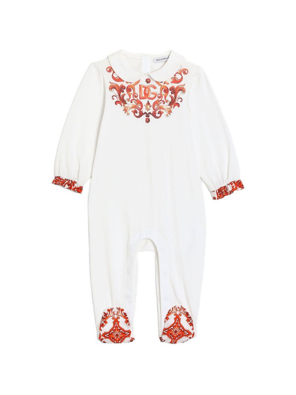 Tutina bianca/arancione per neonata L2JO5EG7P4T W0111 Dolce & Gabbana Kids 