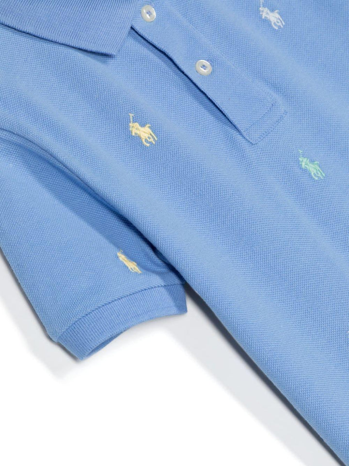 Light blue polo shirt for boys with logo