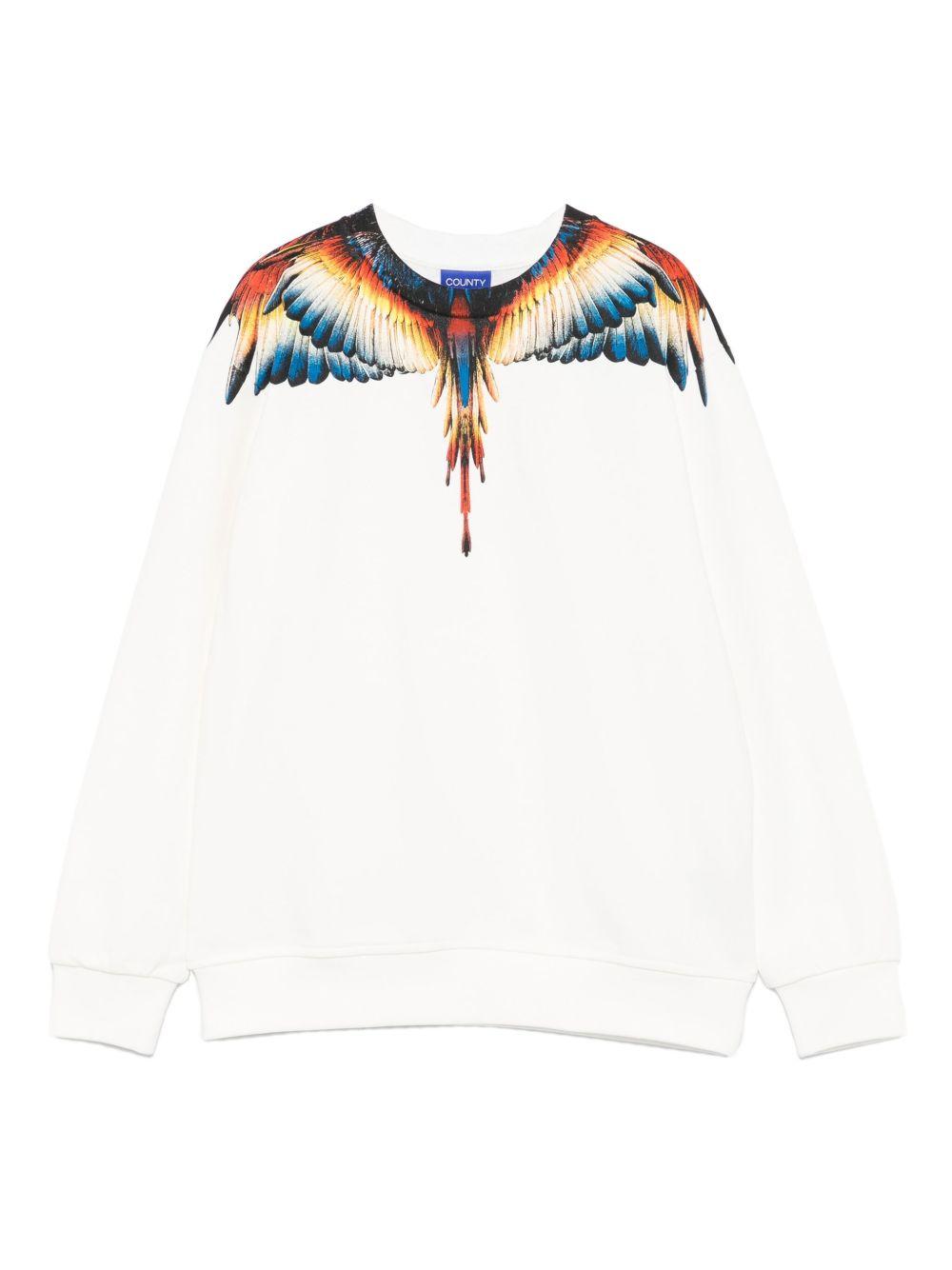 Felpa bianca sporco per bambino F5CMJBSW059 002 Marcelo Burlon Kids 