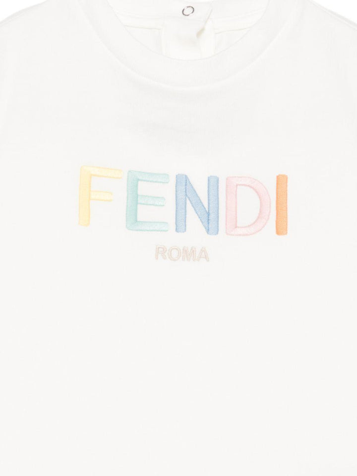 T-shirt bianca per neonato BUI117ST8 F0TU9 Fendi Kids 