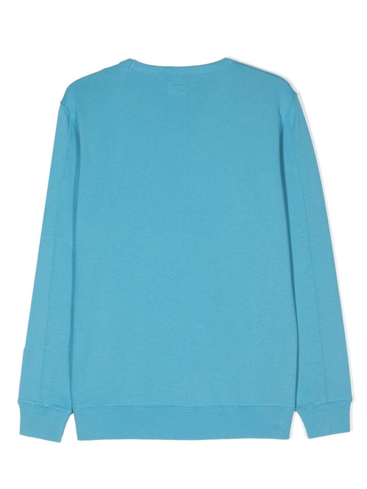 Aqua blue sweatshirt for boys with logo