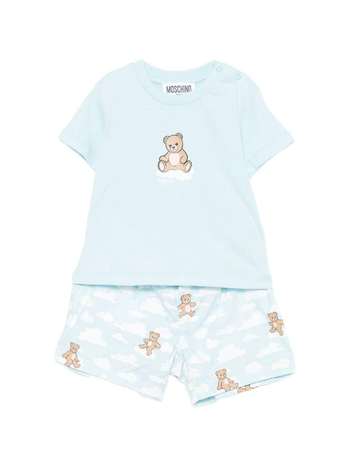 Completo azzurro per neonato MUG01QLLB61 83679 Moschino Kids 