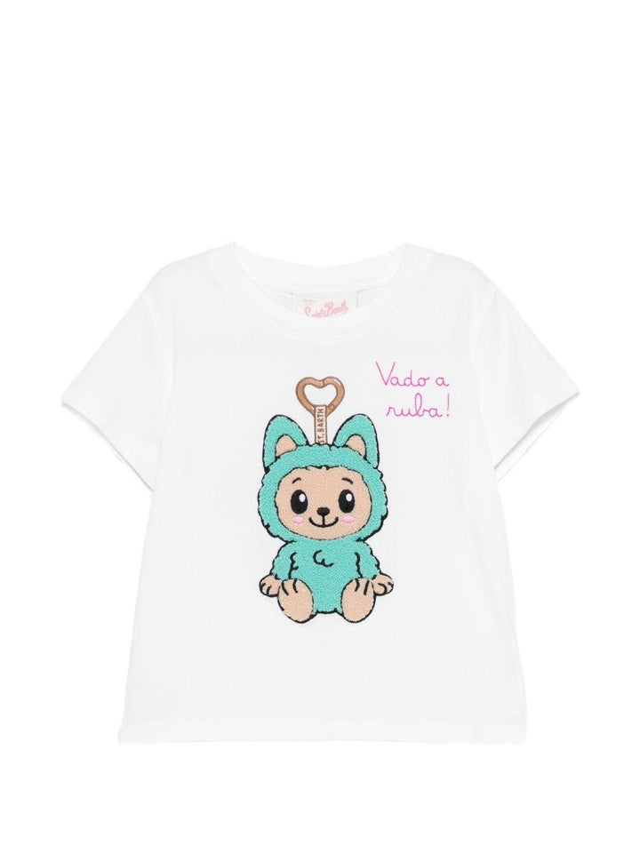 T-shirt bianca per bambina ELLY001 02132L MC2 Saint Barth Kids 