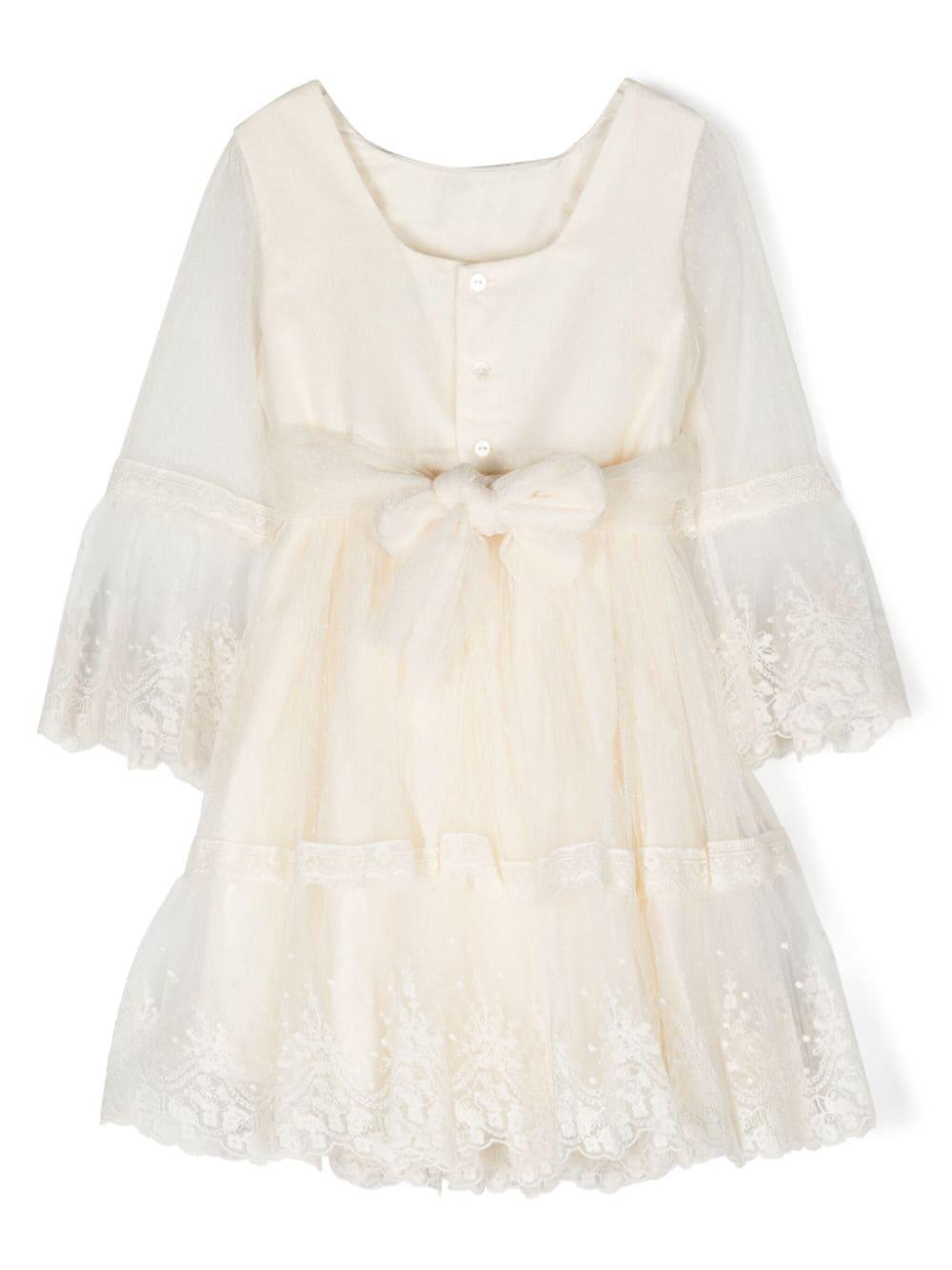 Beige tulle dress for girls